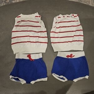 🇺🇸❤️ Cat & Jack 2-Piece Outfit Set for Twins: 3–6 Months 💙🇺🇸